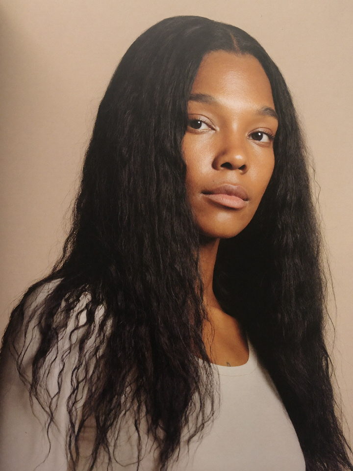 13 by 6 lace front, loose wave, shown on a model